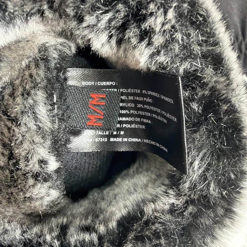 HEAD Women's Sensatec Digital ThermalFUR Winter Gloves Black Faux Fur Size M